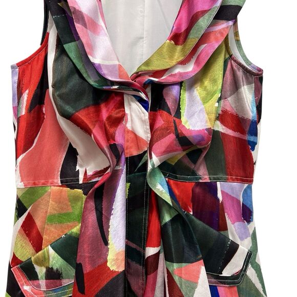 Samuel Dong Bubble Dress Double Wired Collar Artsy Art To Wear Multi Women’s XS - Picture 4 of 10